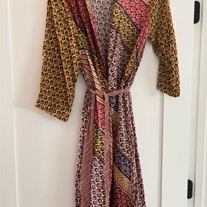 CAbi Floral and Geometric Pattern Dress/Duster/Cardigan
